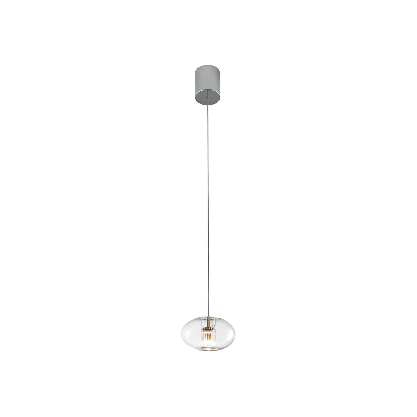 Leucos Fairy S G Pendant Light in Transparent and Chrome For Sale