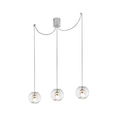 Lampe à suspension multipointe S S-D3 Leucos Fairy en transparent et chrome