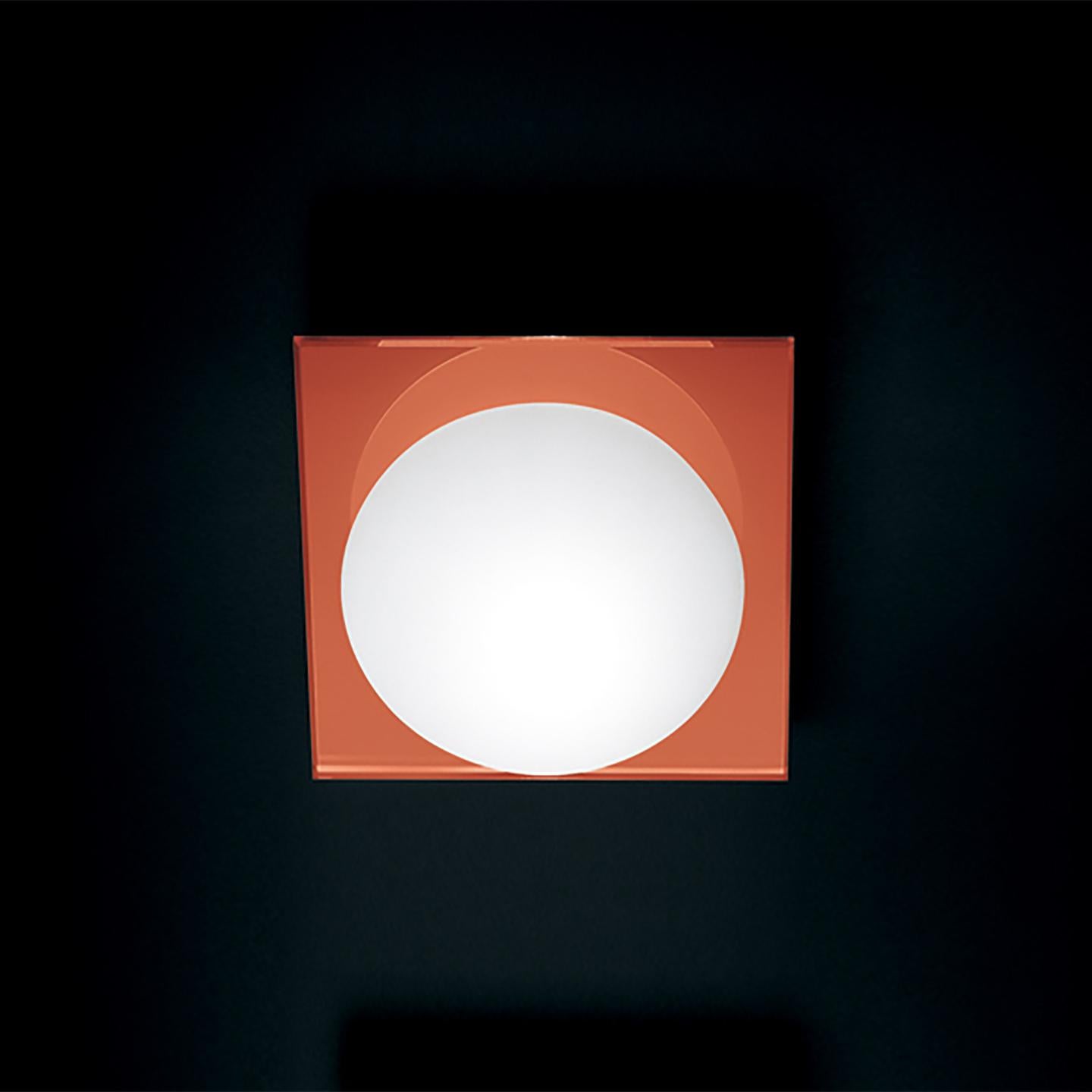 Modern Leucos Gio P-PL 15 Wall Sconce in Satin White and Orange by Michele Sbrogiò For Sale