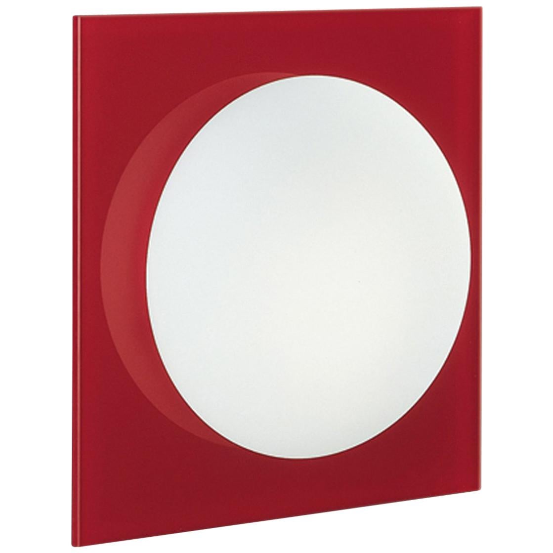 Modern Leucos Gio P-PL 40 Wall Sconce in Satin White and Red by Michele Sbrogiò
