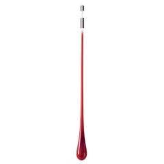 Leucos Glo S 210, lampada a sospensione a LED in rosso e cromo di Danilo De Rossi