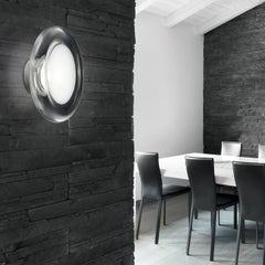 Leucos Keyra P-PL 30 LED Flush Mount in Transparent and White by Roberto Paoli