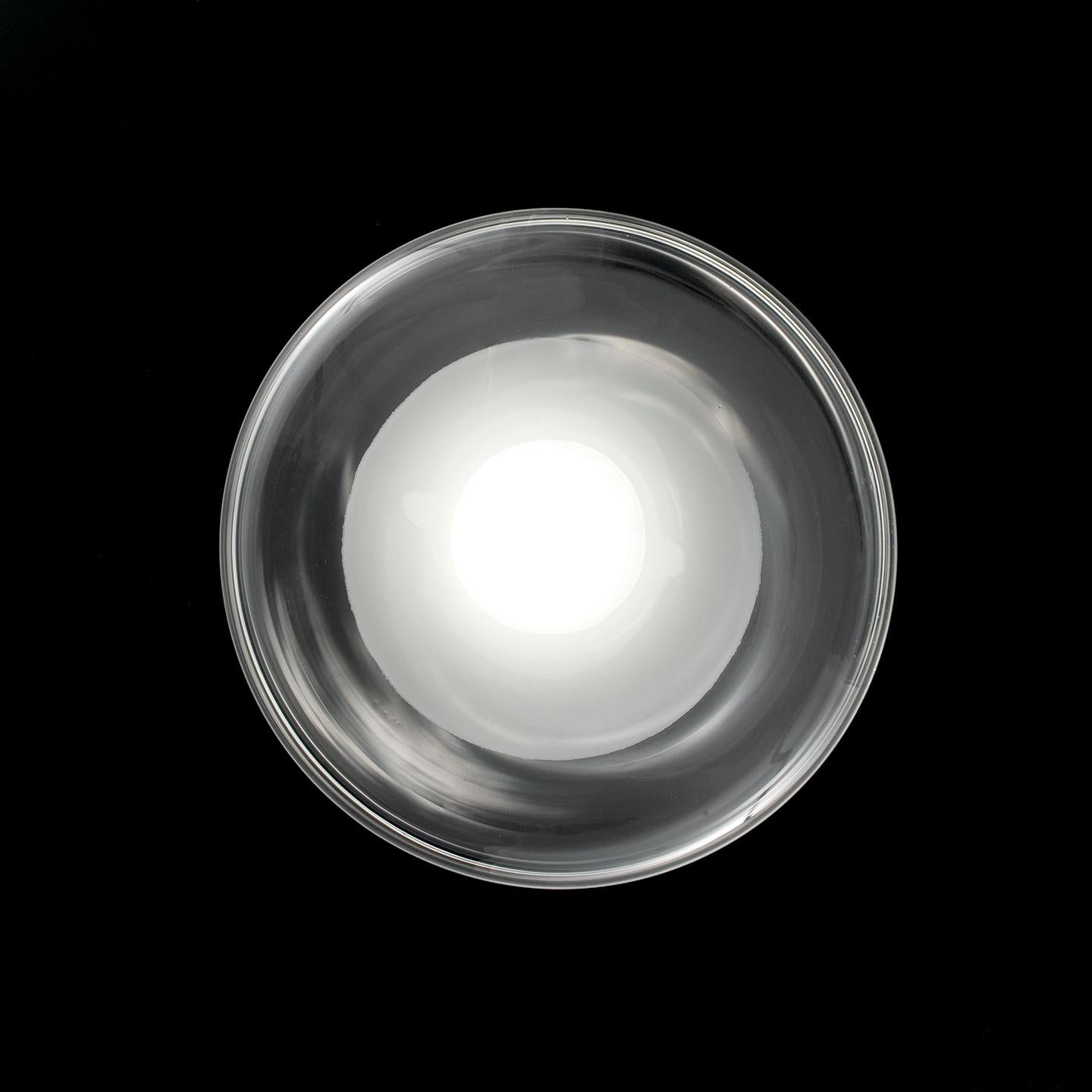 Modern Leucos Keyra P-PL 30 LED Flush Mount in Transparent and White by Roberto Paoli For Sale