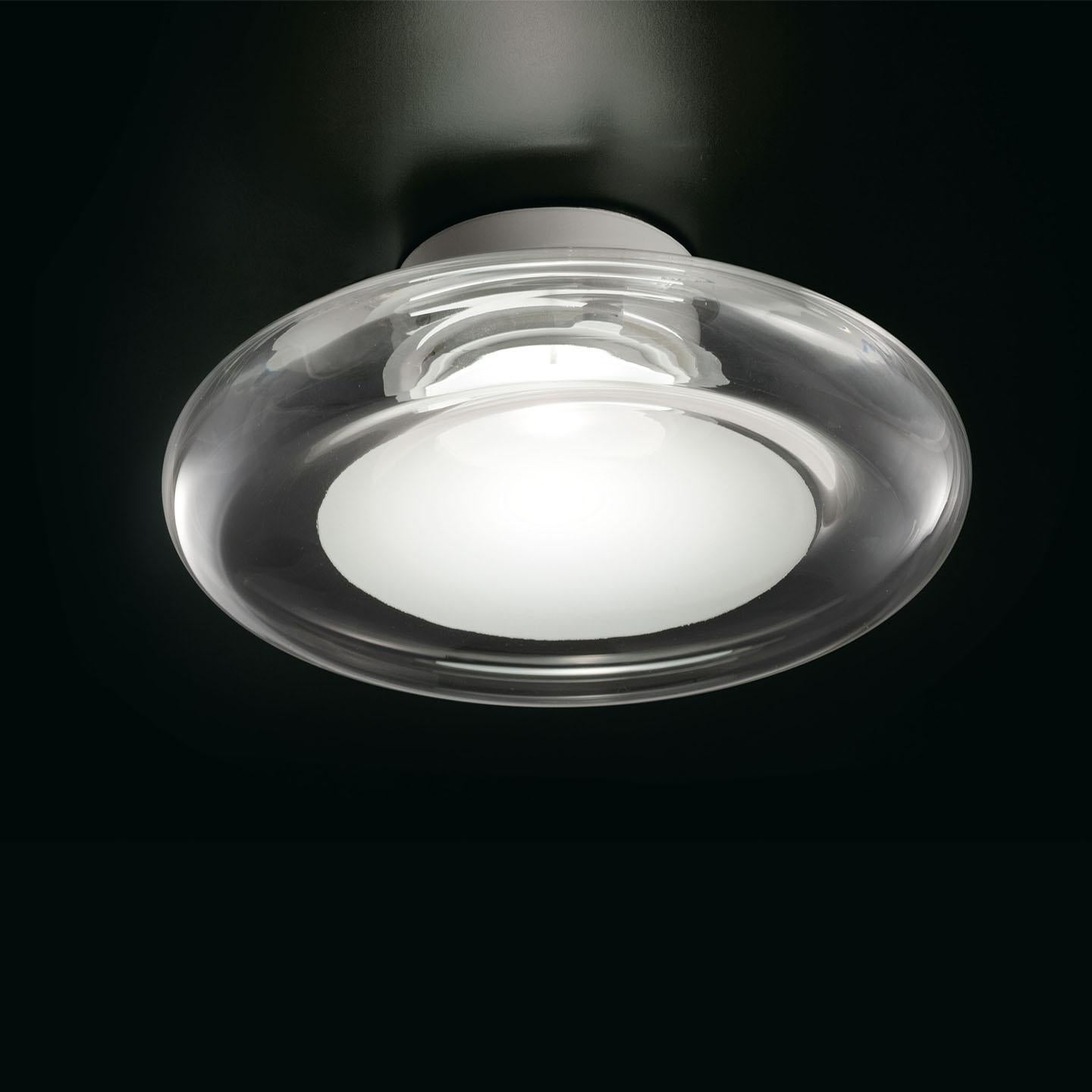 Leucos Keyra P-PL 30 LED Flush Mount in Transparent and White by Roberto Paoli In New Condition For Sale In Edison, NJ