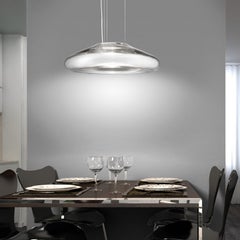 Leucos Keyra S 30 LED Pendant Light in Transparent & White by Roberto Paoli