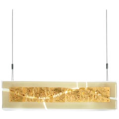 Leucos Laguna 75 Canal Pendant in Gold Leaf by Toso, Massari & Assoc. w/ G. Toso