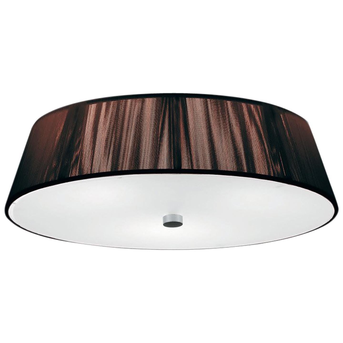 Leucos Lilith PL 40 Flush Mount in Mocha in White & Brushed Nickel by Design Lab