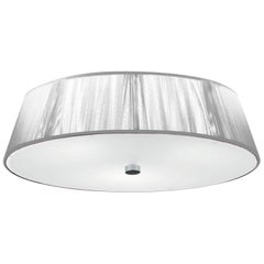 Leucos Lilith PL 40 Flush Mount in White & Brushed Nickel by Design Lab
