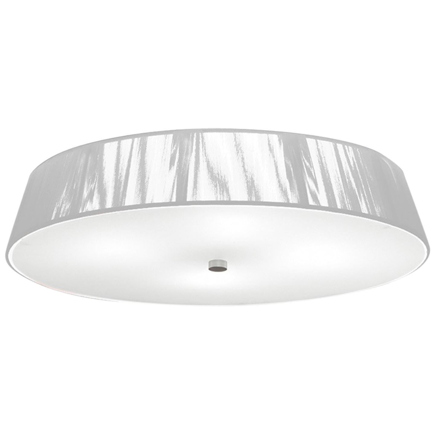 Leucos Lilith PL 55 Flush Mount in White and Brushed Nickel by Design Lab For Sale