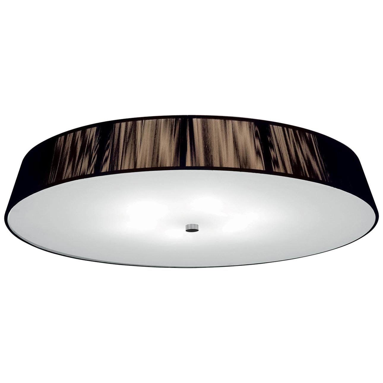 Leucos Lilith PL 70 Flush Mount in Mocha, White and Brushed Nickel by Design Lab For Sale