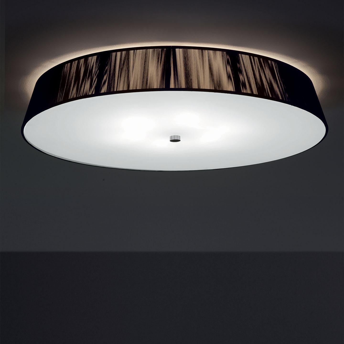 Modern Leucos Lilith PL 70 Flush Mount in Mocha, White and Brushed Nickel by Design Lab For Sale