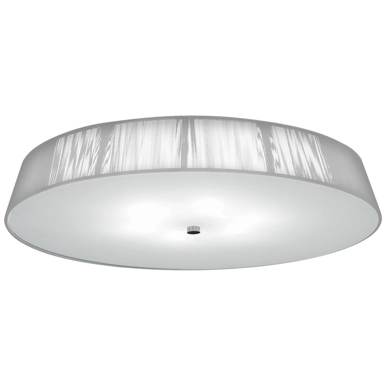 Leucos Lilith PL 70 Flush Mount in White & Brushed Nickel by Design Lab For Sale