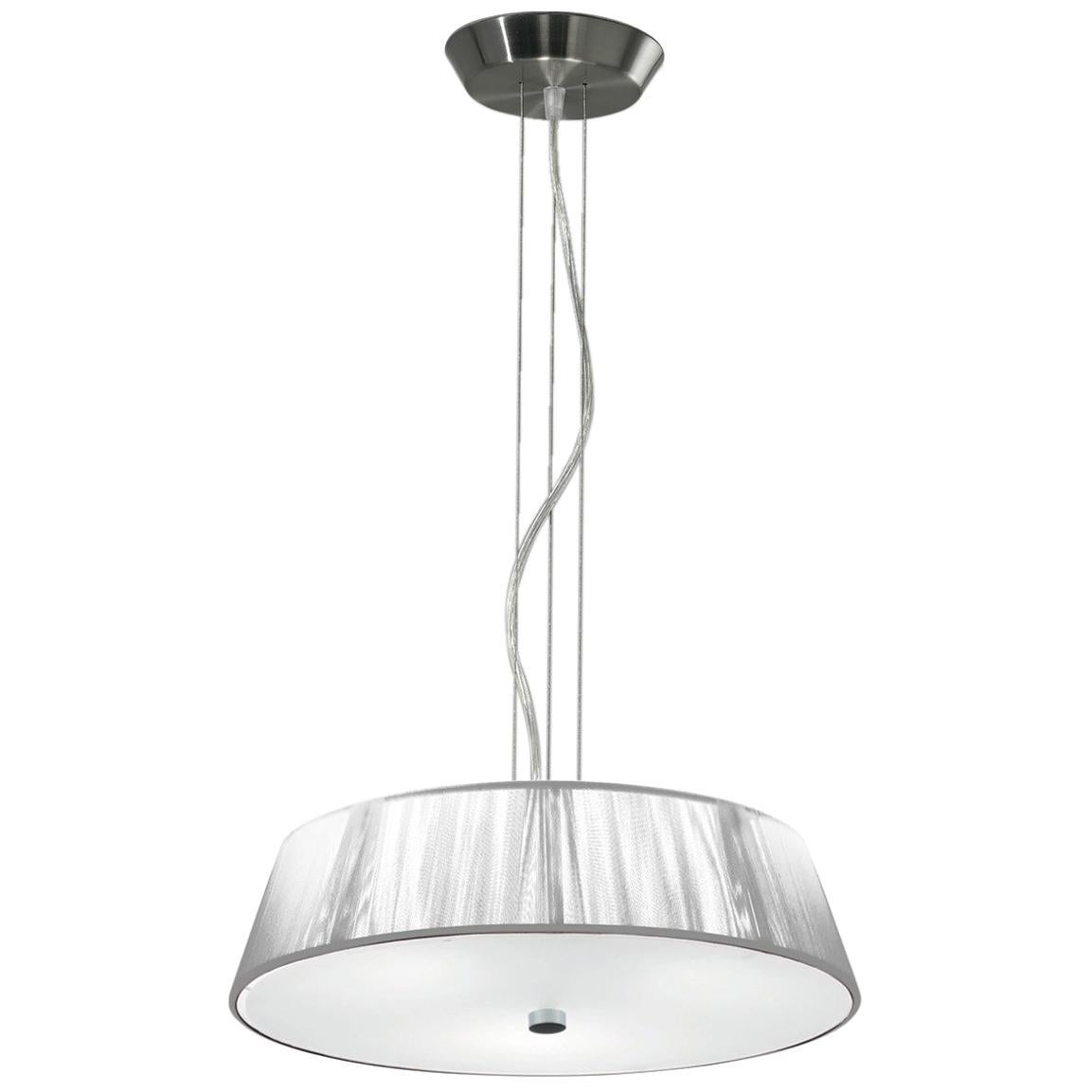 Leucos Lilith S 40 Pendant Light in White and Brushed Nickel by Design Lab For Sale