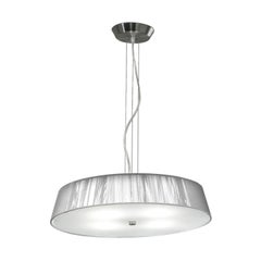 Leucos Lilith S 55 Pendant Light in White and Brushed Nickel by Design Lab