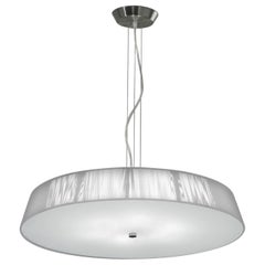 Leucos Lilith S 70 Pendant Light in White and Brushed Nickel by Design Lab