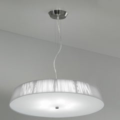 Leucos Lilith S 70 Pendant Light in White and Brushed Nickel by Design Lab