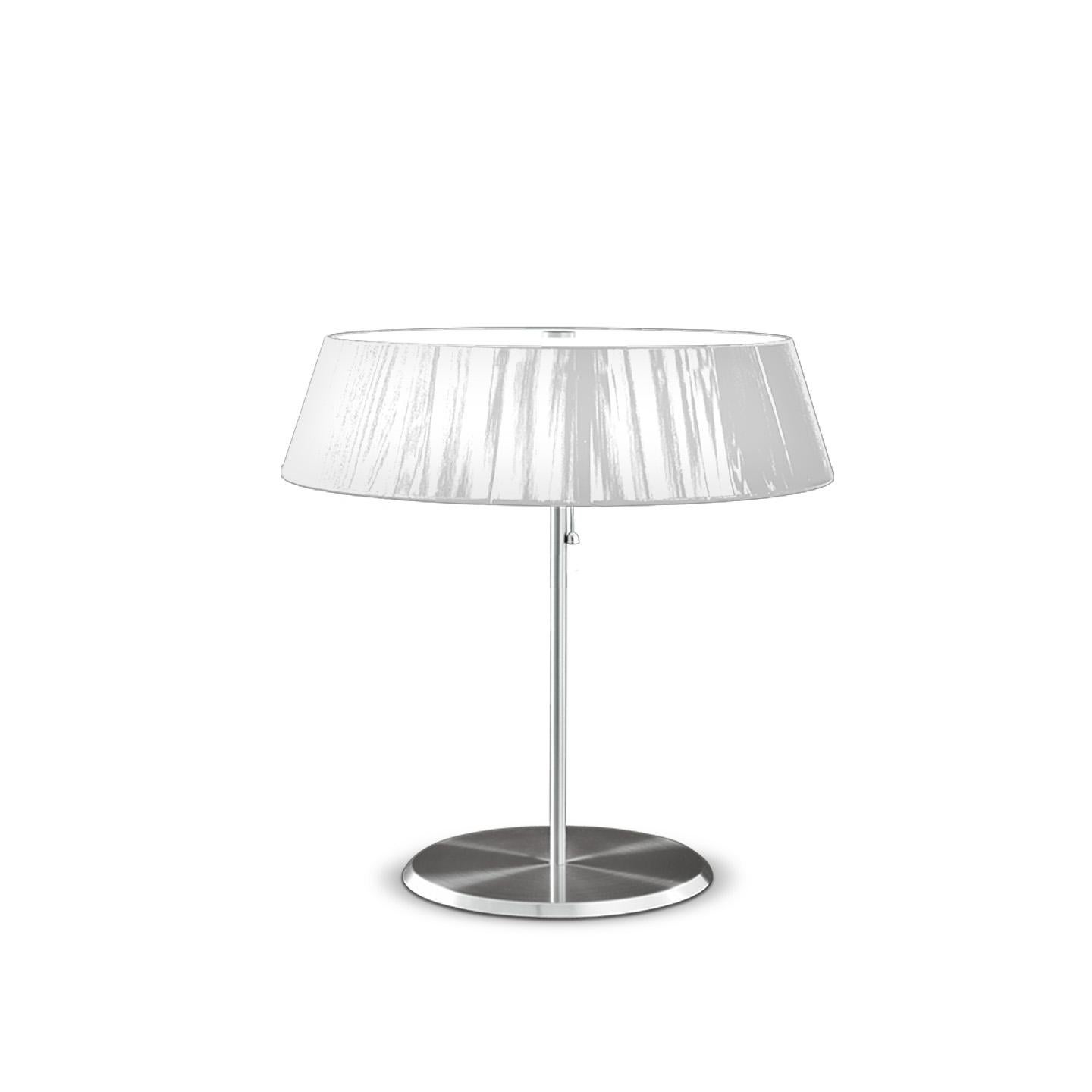 Leucos Lilith T Table Light in White & Brushed Nickel by Design Lab