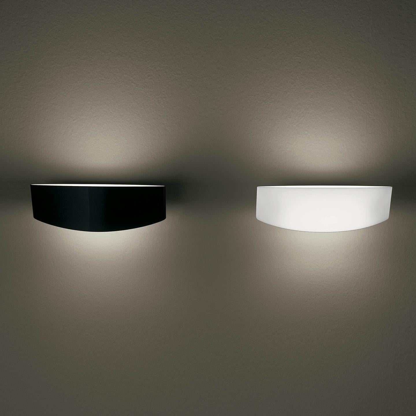 Modern Leucos Link P Wall Sconce in Satin White and Brushed Nickel by Mauro Marzollo For Sale