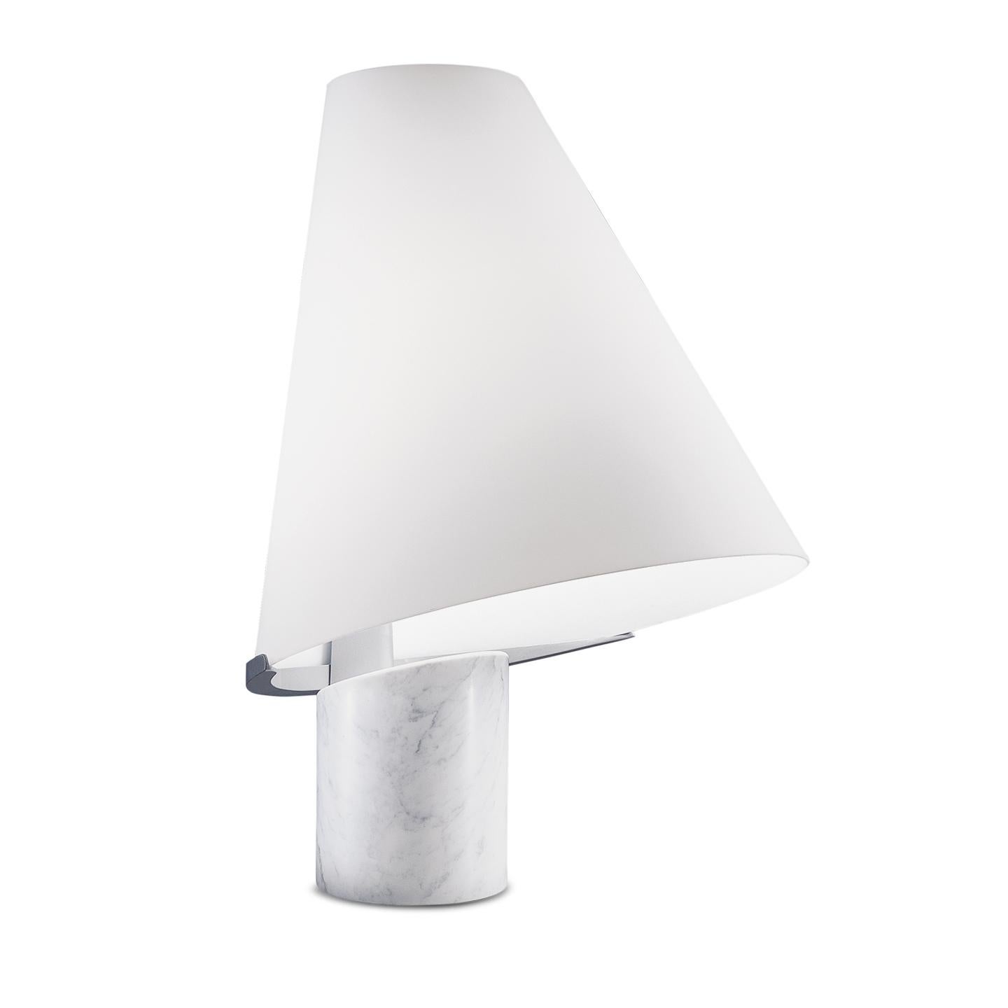 Leucos Micene T Table Light in White and Carrara by Toso, Massari 
Associates For Sale