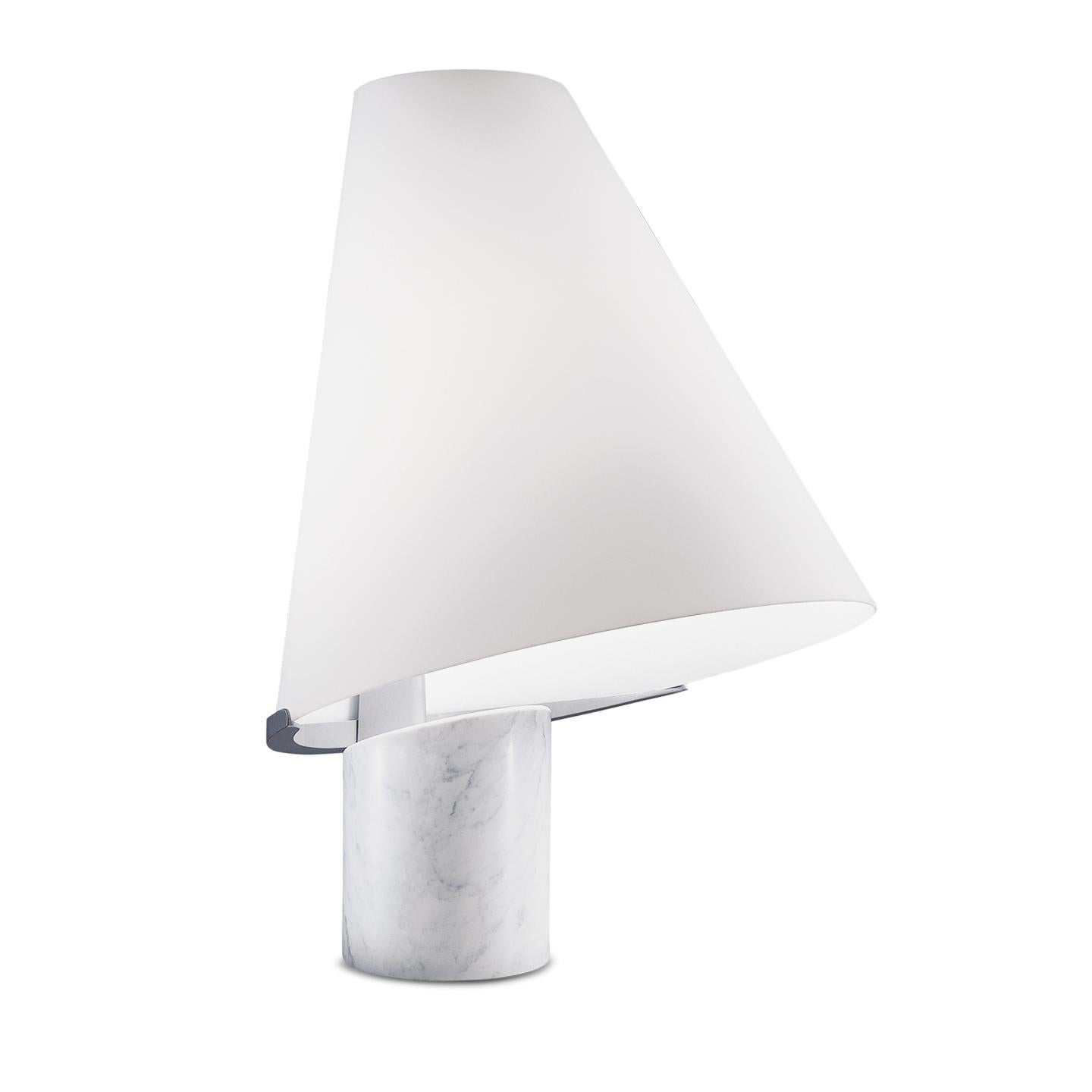 Leucos Micene T Table Light in White and Carrara by Toso, Massari & Associates