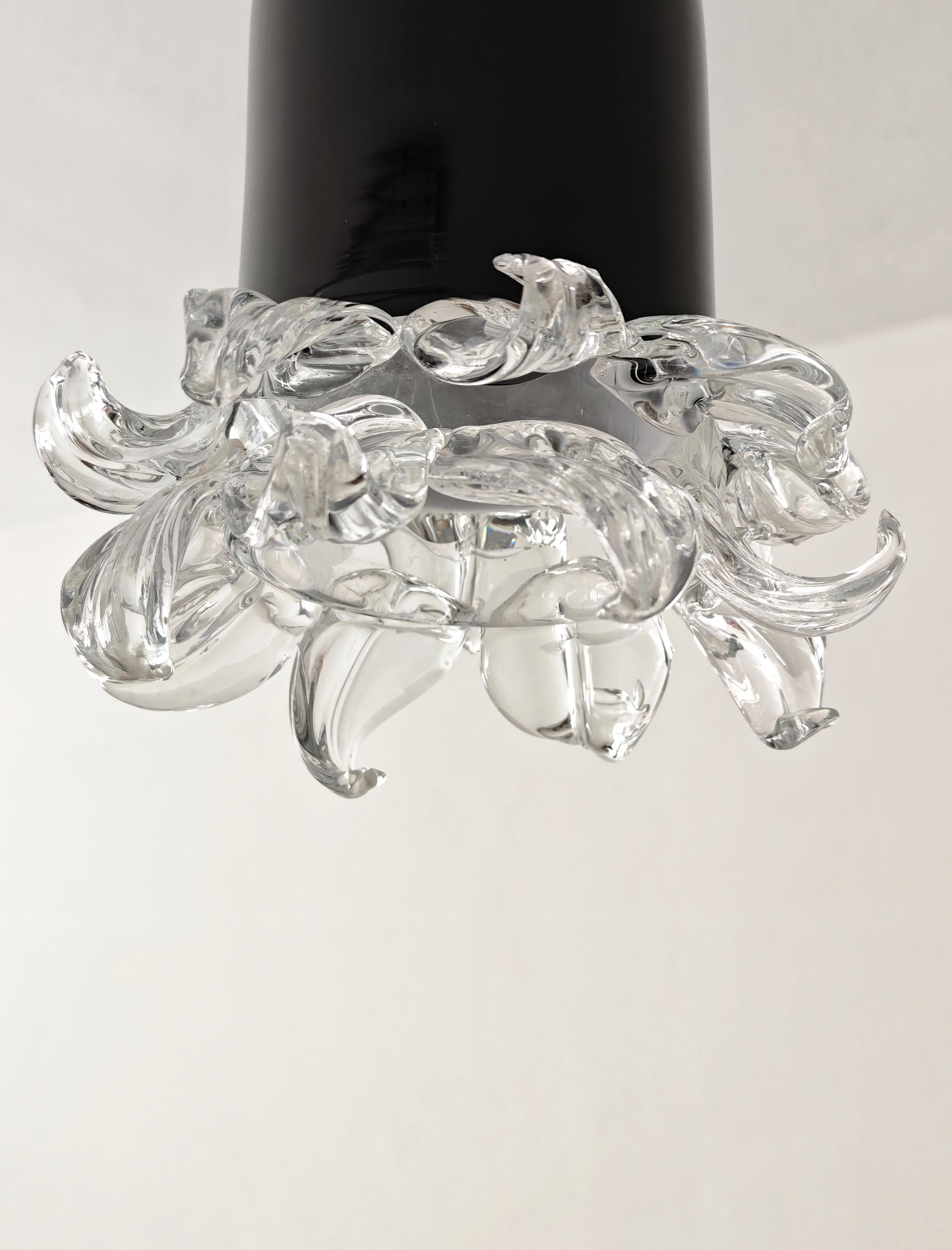 Lampada a sospensione in vetro di Murano Leucos Design Italia anni '70 Mid-Century Modern in vendita 6