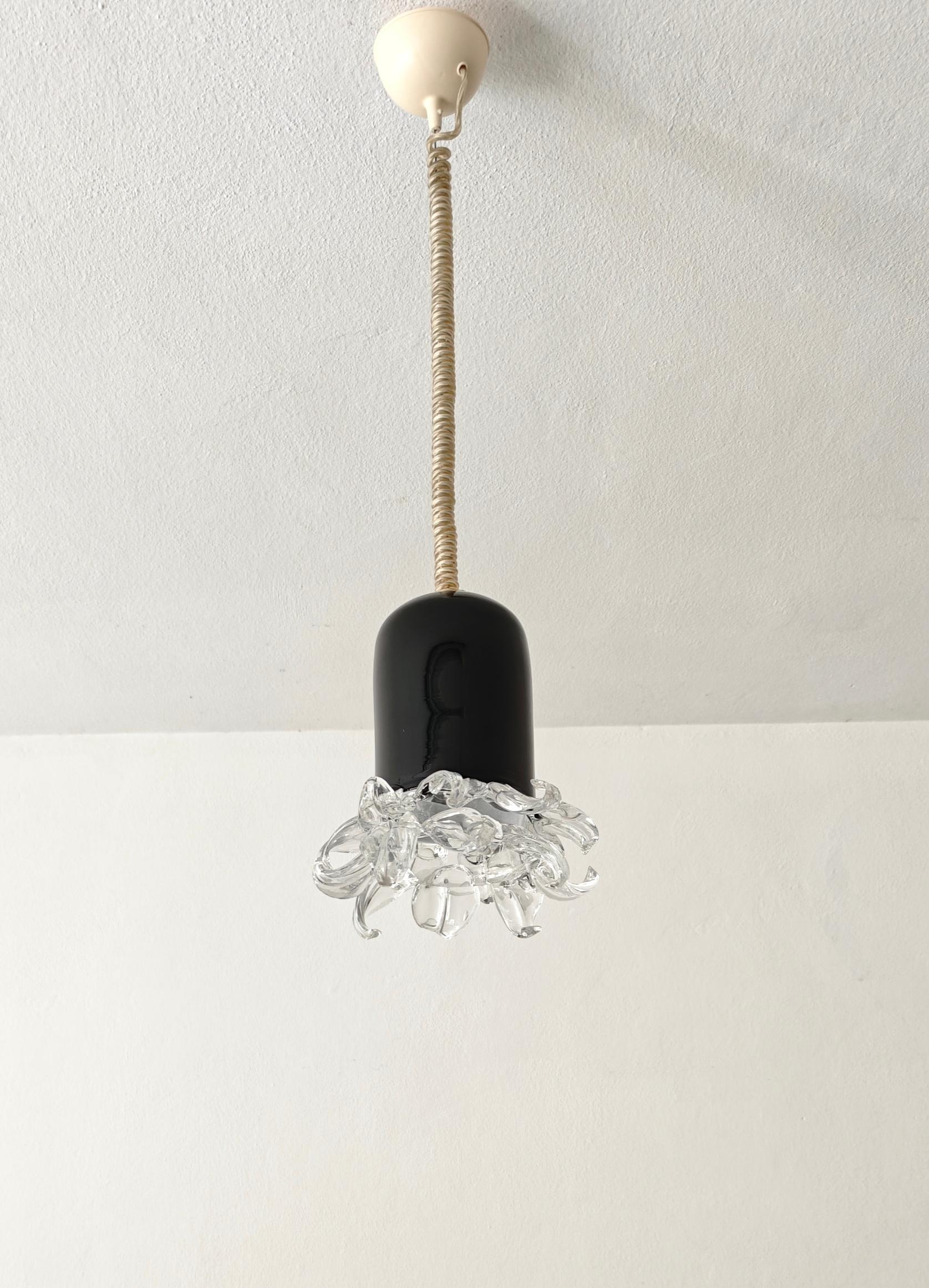 Lampada a sospensione in vetro di Murano Leucos Design Italia anni '70 Mid-Century Modern in vendita 9