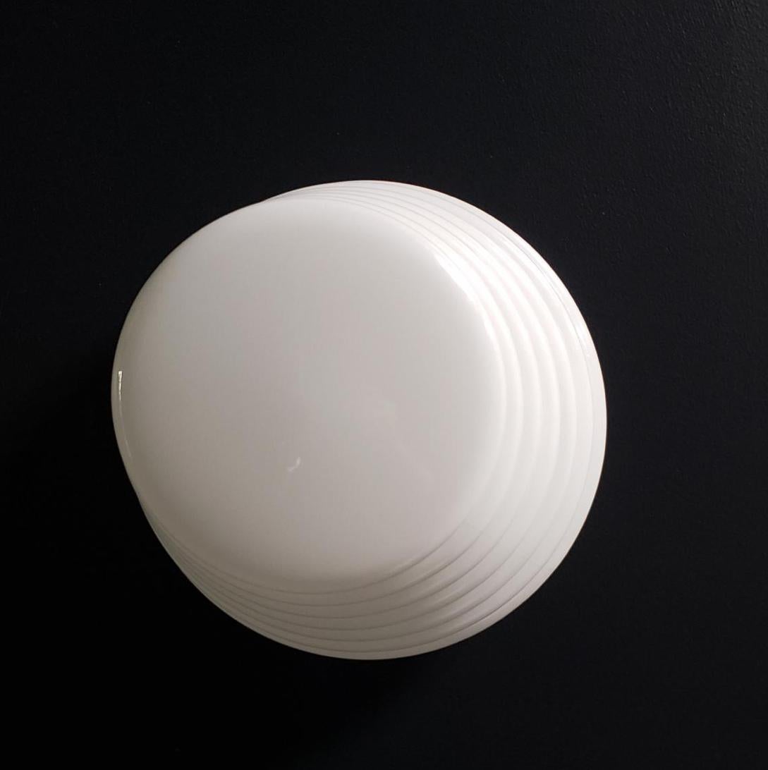 Leucos Murano Glas Slide Layers White Coban Flush Fixture, Italien, 1970er Jahre im Angebot 4