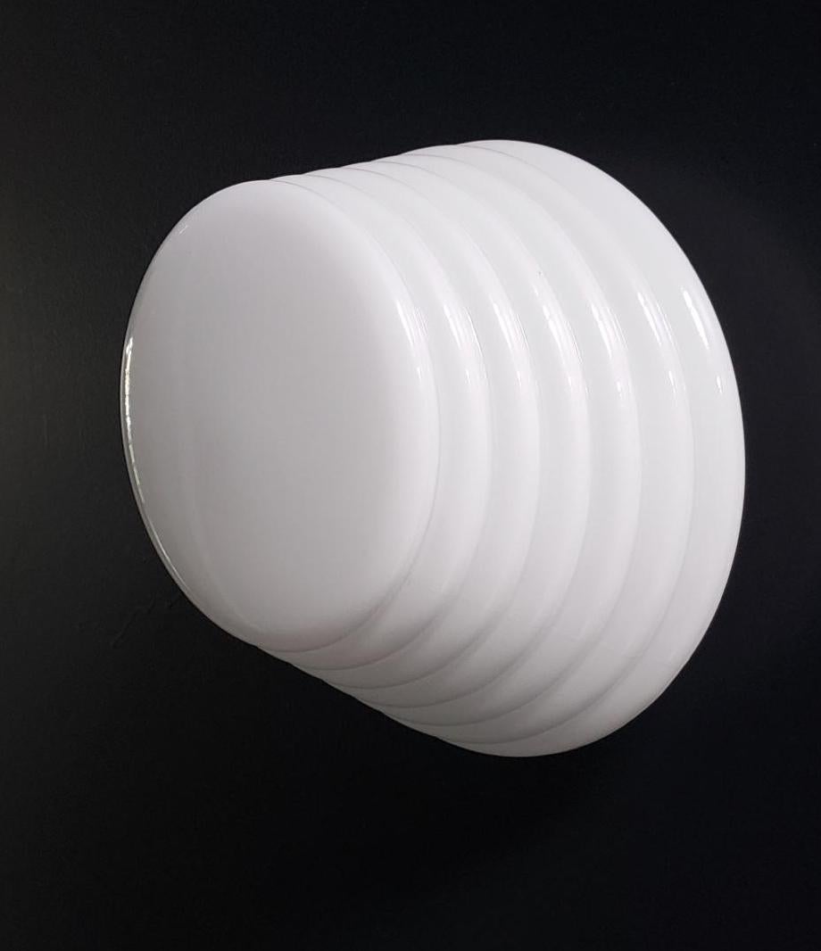 Leucos Murano Glas Slide Layers White Coban Flush Fixture, Italien, 1970er Jahre im Angebot 5