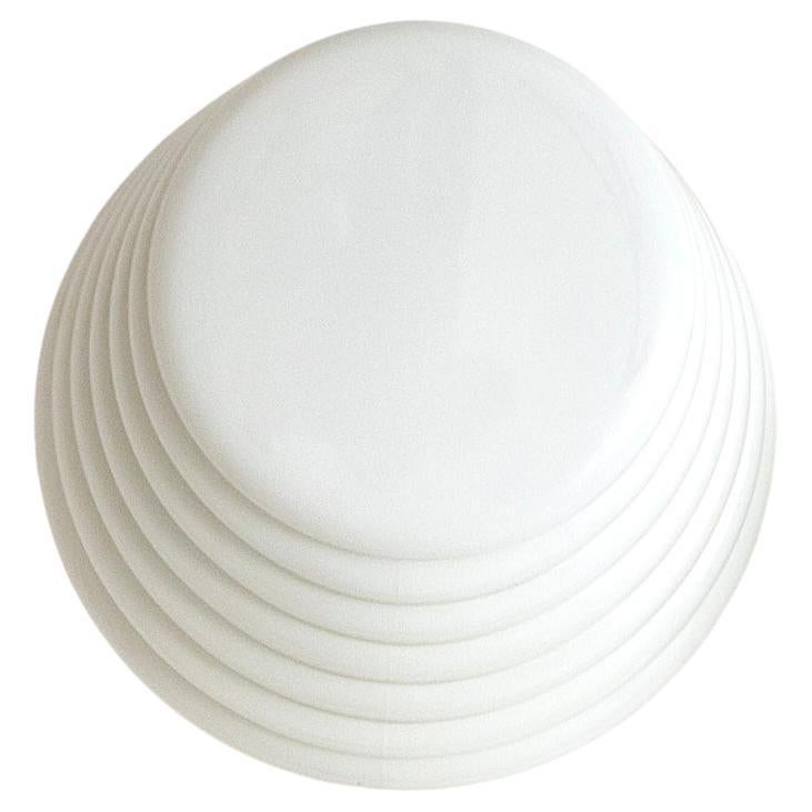Leucos Murano Glas Slide Layers White Coban Flush Fixture, Italien, 1970er Jahre im Angebot