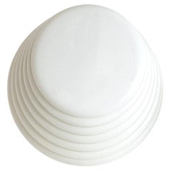 Leucos Murano Glass Sliding Layers White Coban Flush Fixture, Italy, 1970s
