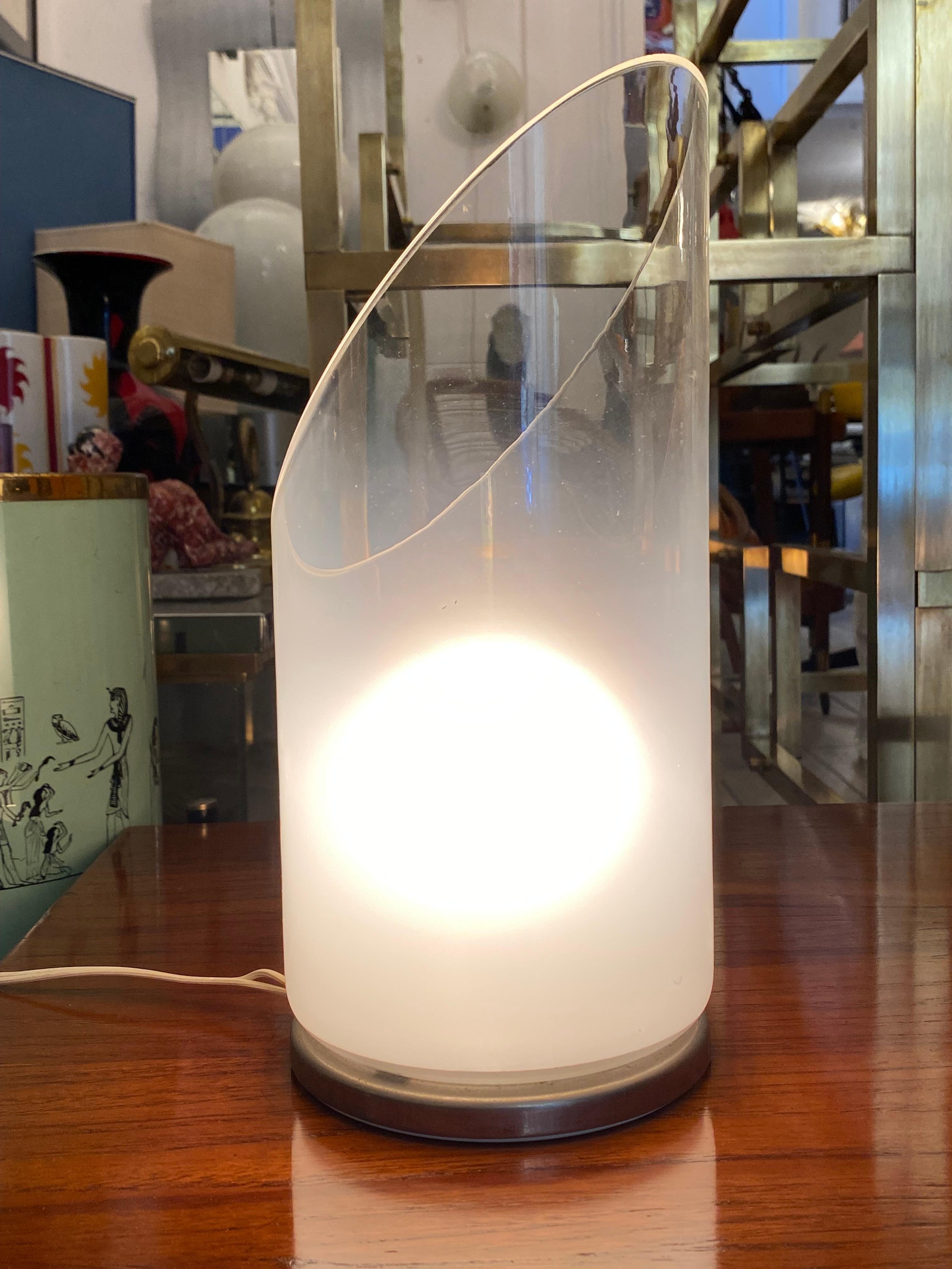 Leucos Murano Glass Table Lamp, Italy, 1970s In Good Condition For Sale In Naples, IT