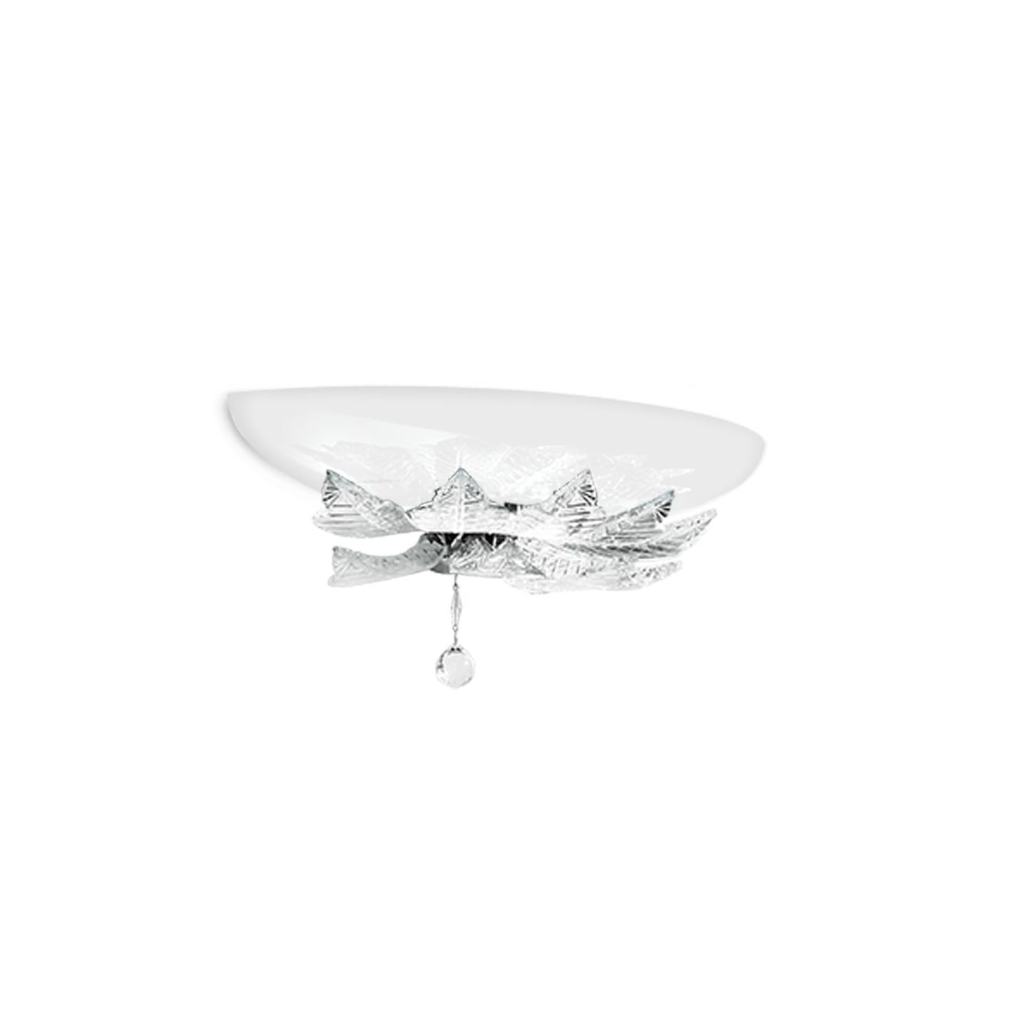 Leucos Orleans P Wall Light in White & Crystal & Chrome by Marina Toscano For Sale