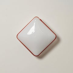 Coppia di lampade da soffitto o da parete Leucos Red in vetro di Murano, Italia, anni '70