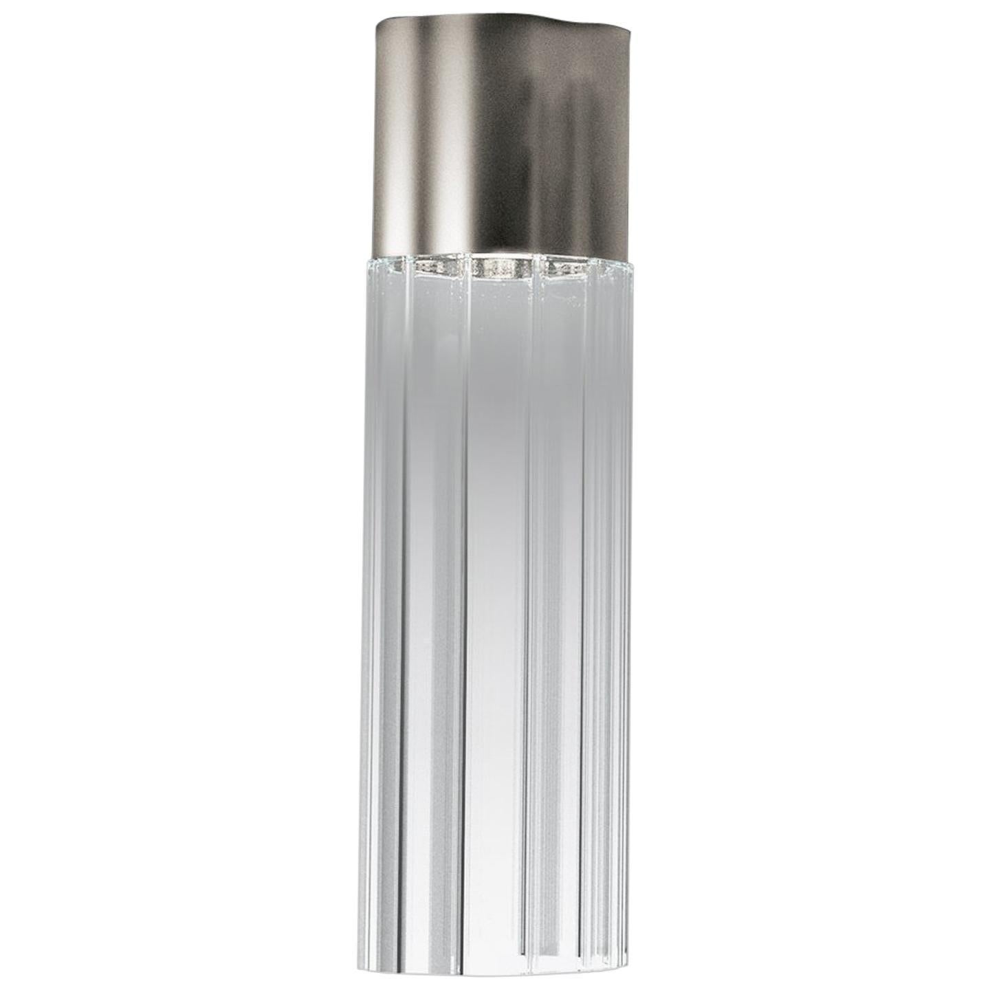 Leucos Reed PL 135 Ceiling Light in Transparent and Nickel by Patrick Jouin For Sale