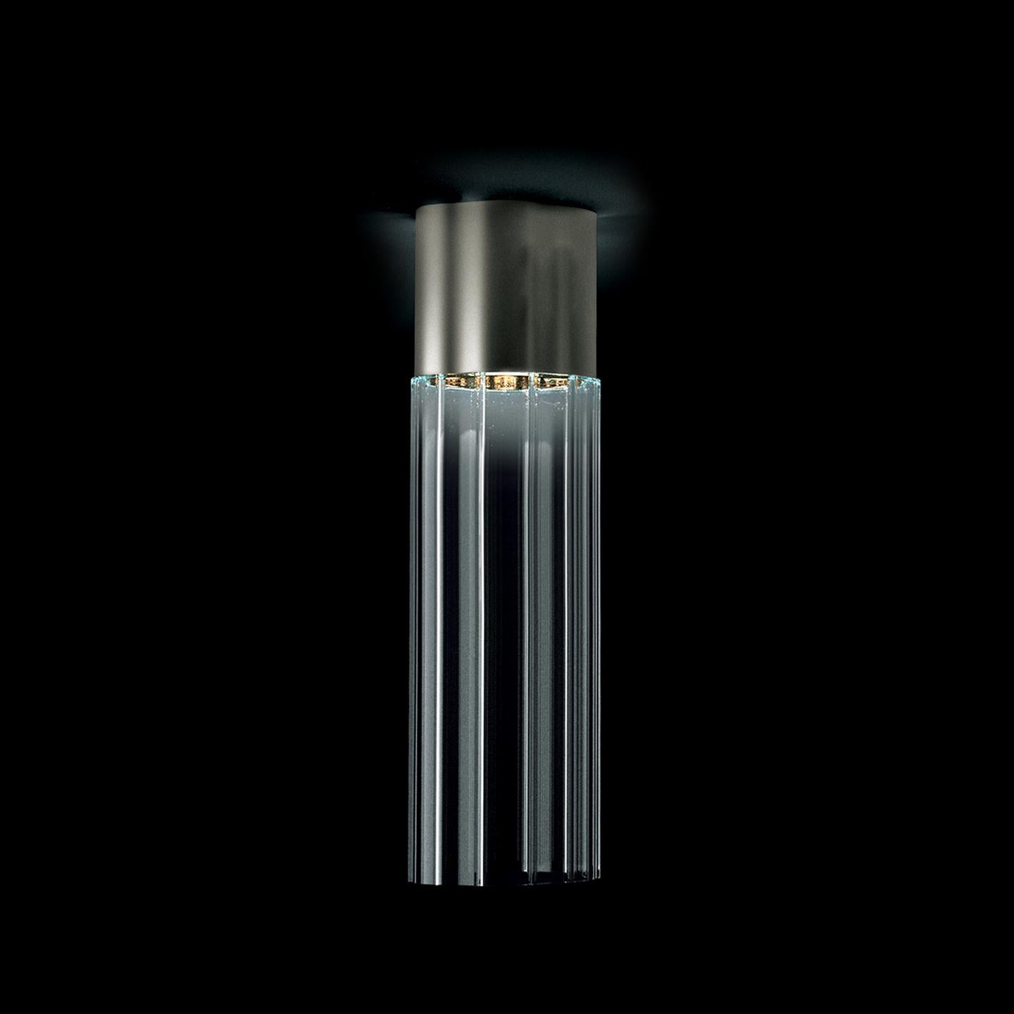 Modern Leucos Reed PL 135 Ceiling Light in Transparent and Nickel by Patrick Jouin For Sale