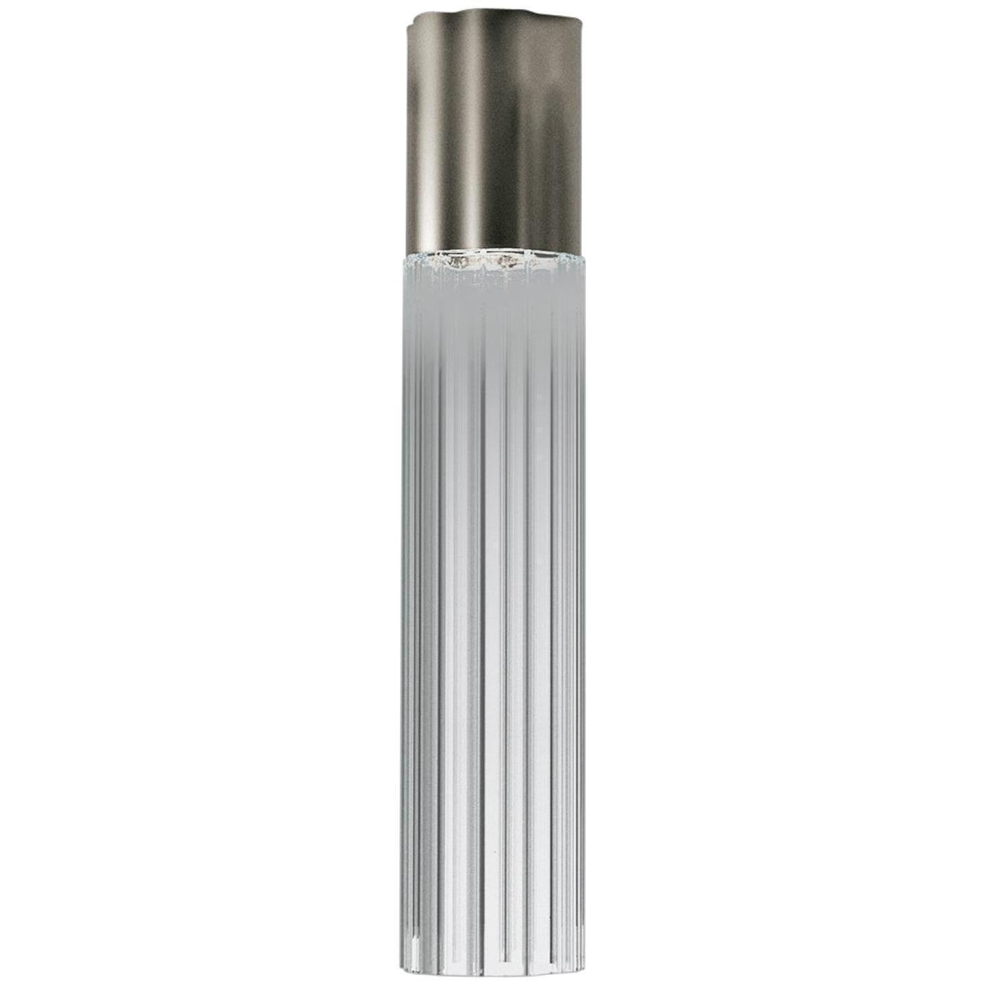 Leucos Reed PL 90 Ceiling Light in Transparent & Nickel by Patrick Jouin For Sale