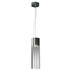 Leucos Reed S 135 Pendant Light in Transparent and Nickel by Patrick Jouin