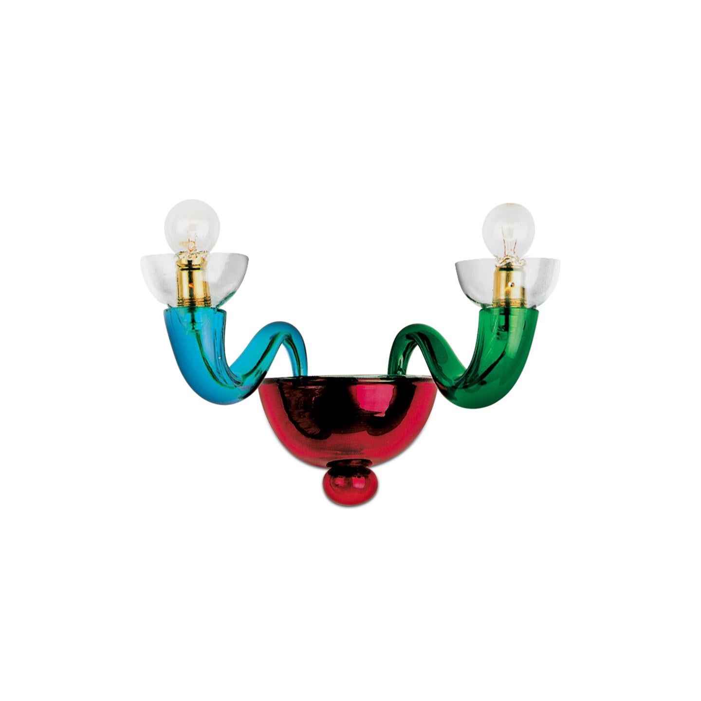 Leucos Serenisima P Wall Light in Multi-Color and Gold by Archivio Storico 