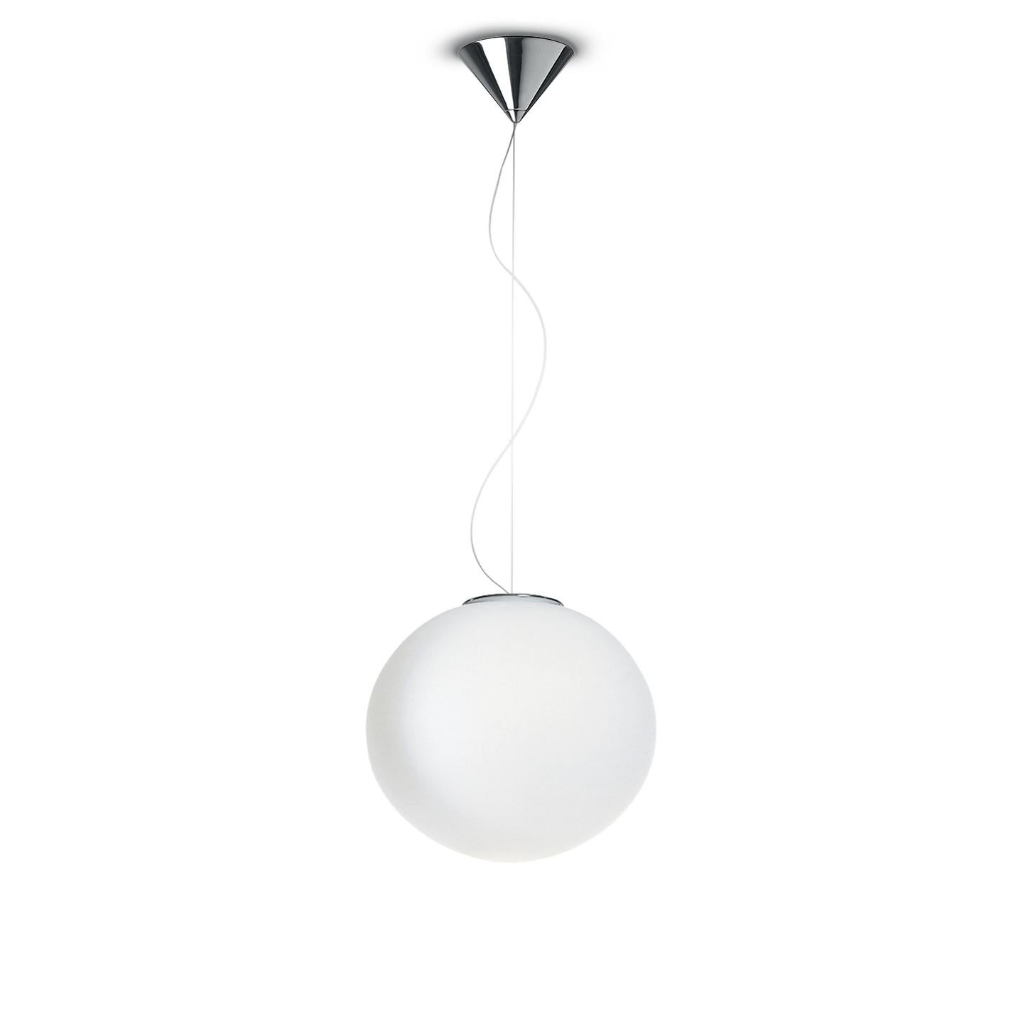 Leucos Sphera S 29 Pendant Light in Satin White and Chrome by Matteo Thun For Sale