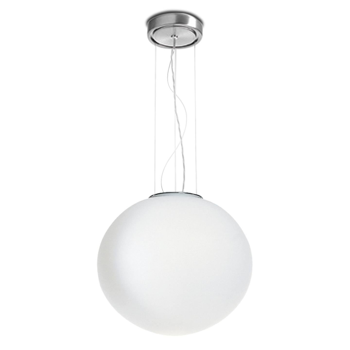 Leucos Sphera S 45 Pendant Light in Satin White & Chrome by Matteo Thun For Sale