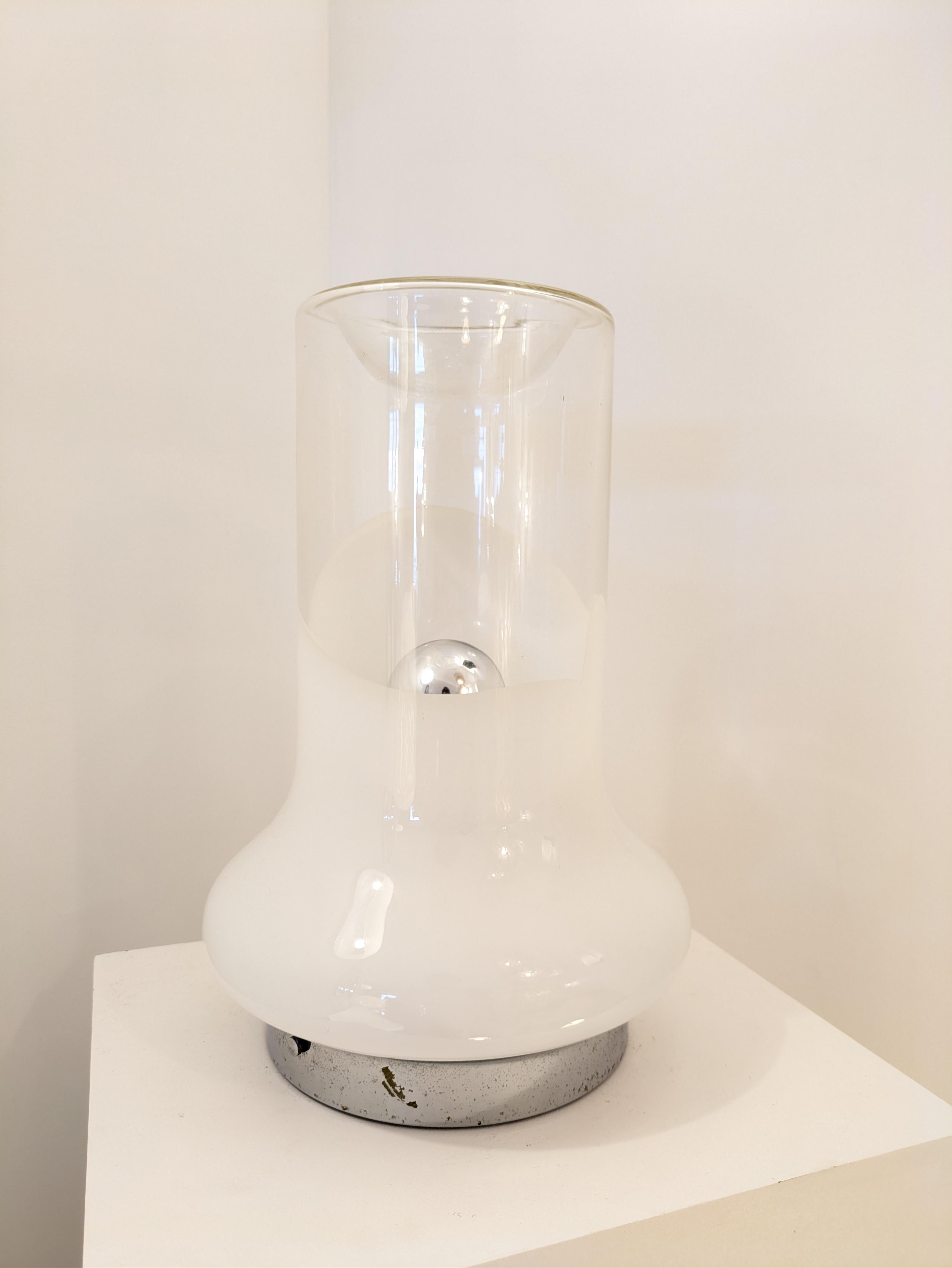Lampe de table Leucos, verre de Murano, par Roberto Pamio, vers 1970 en vente 4