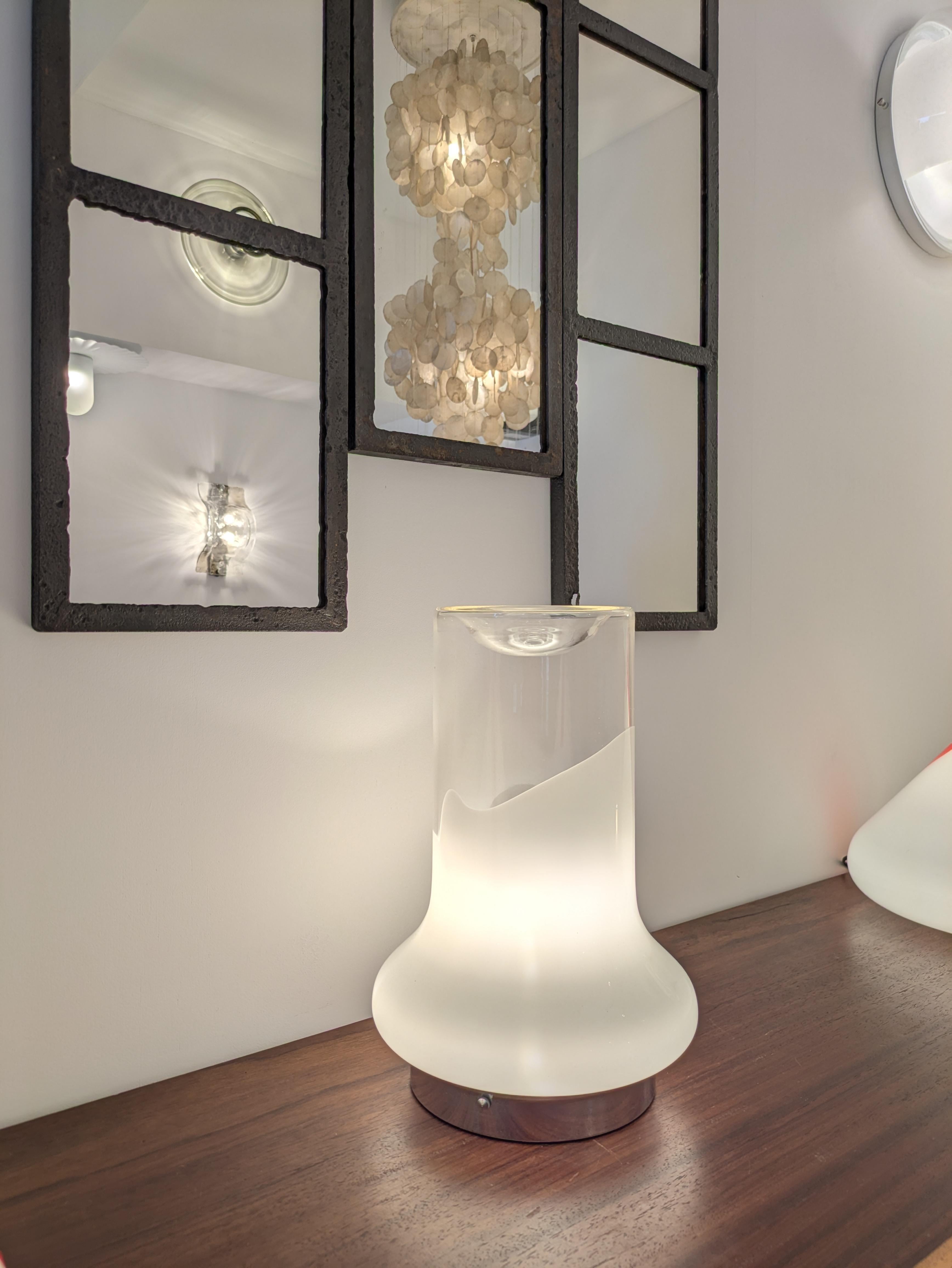 Lampe de table Leucos, verre de Murano, par Roberto Pamio, vers 1970 en vente 10