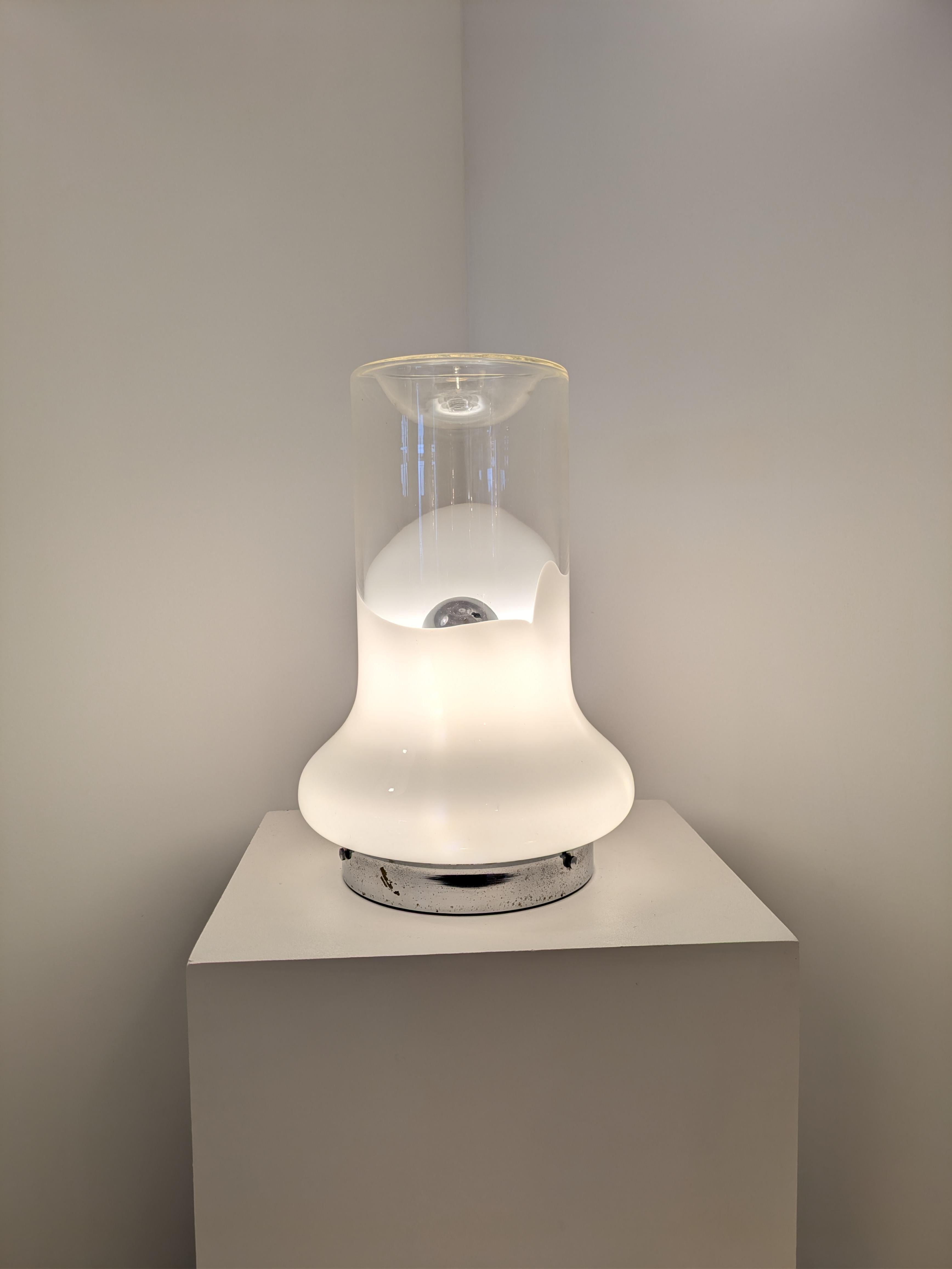 Mid-Century Modern Lampe de table Leucos, verre de Murano, par Roberto Pamio, vers 1970 en vente
