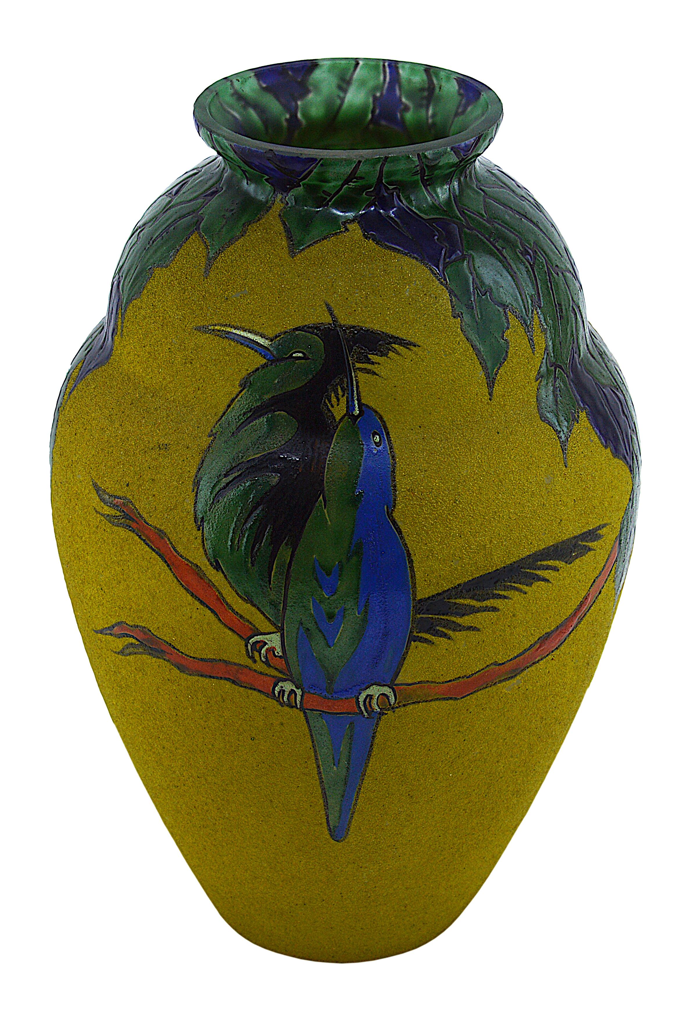 French Leune Franch Art Deco Bird Vase, 1920s