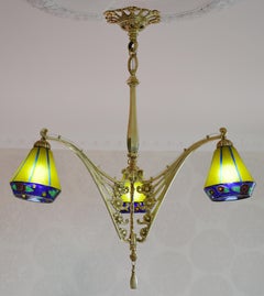 Leune French Art Deco Chandelier 1920