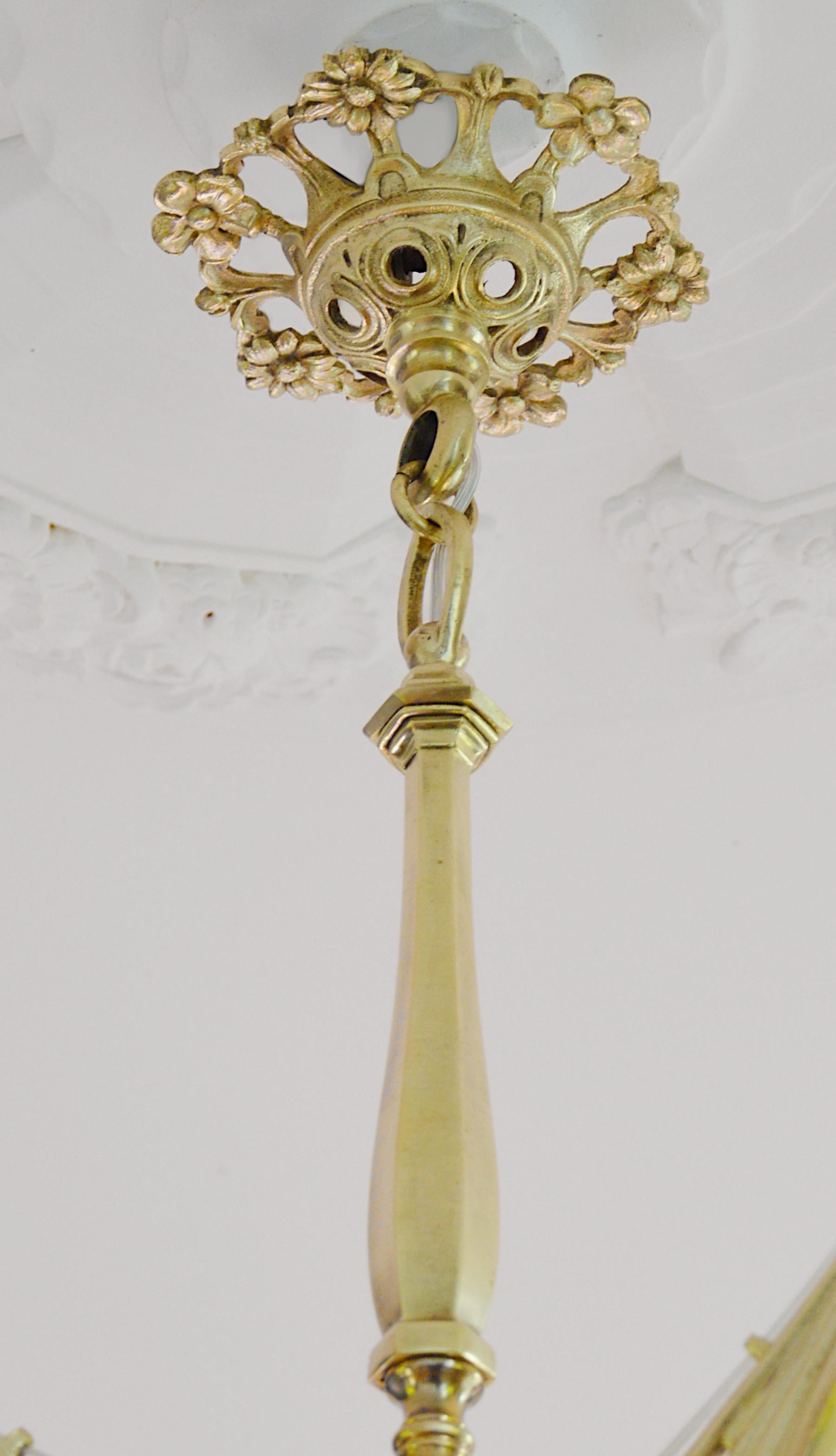 Early 20th Century Leune French Art Deco Chandelier, 1920s For Sale