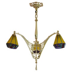 Leune French Art Deco Chandelier, 1920