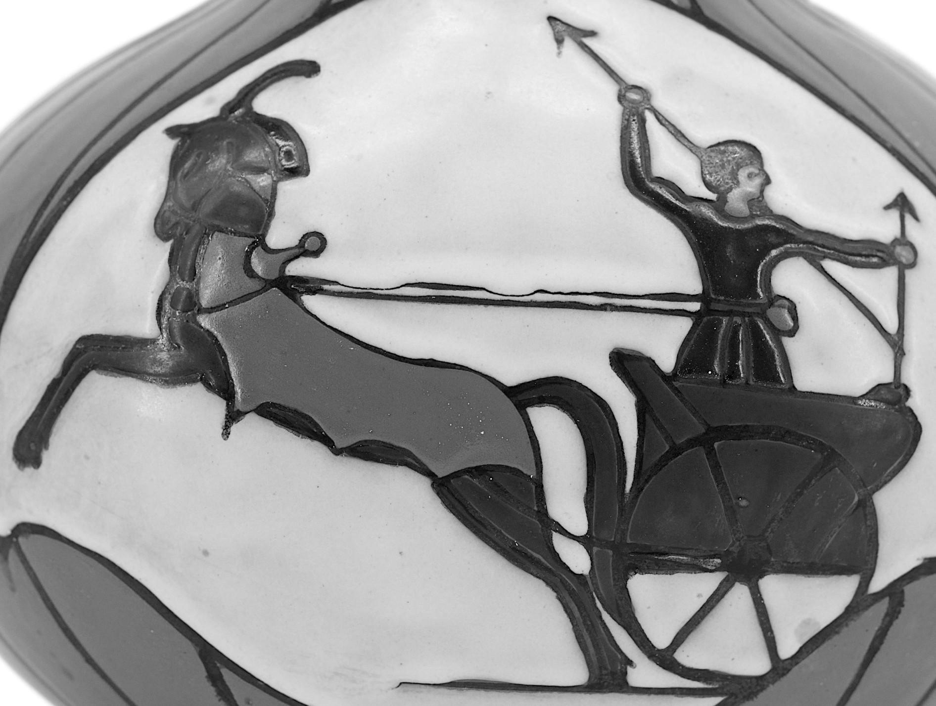 Vaso in vetro smaltato Art Deco francese LEUNE, 1920 in vendita 1