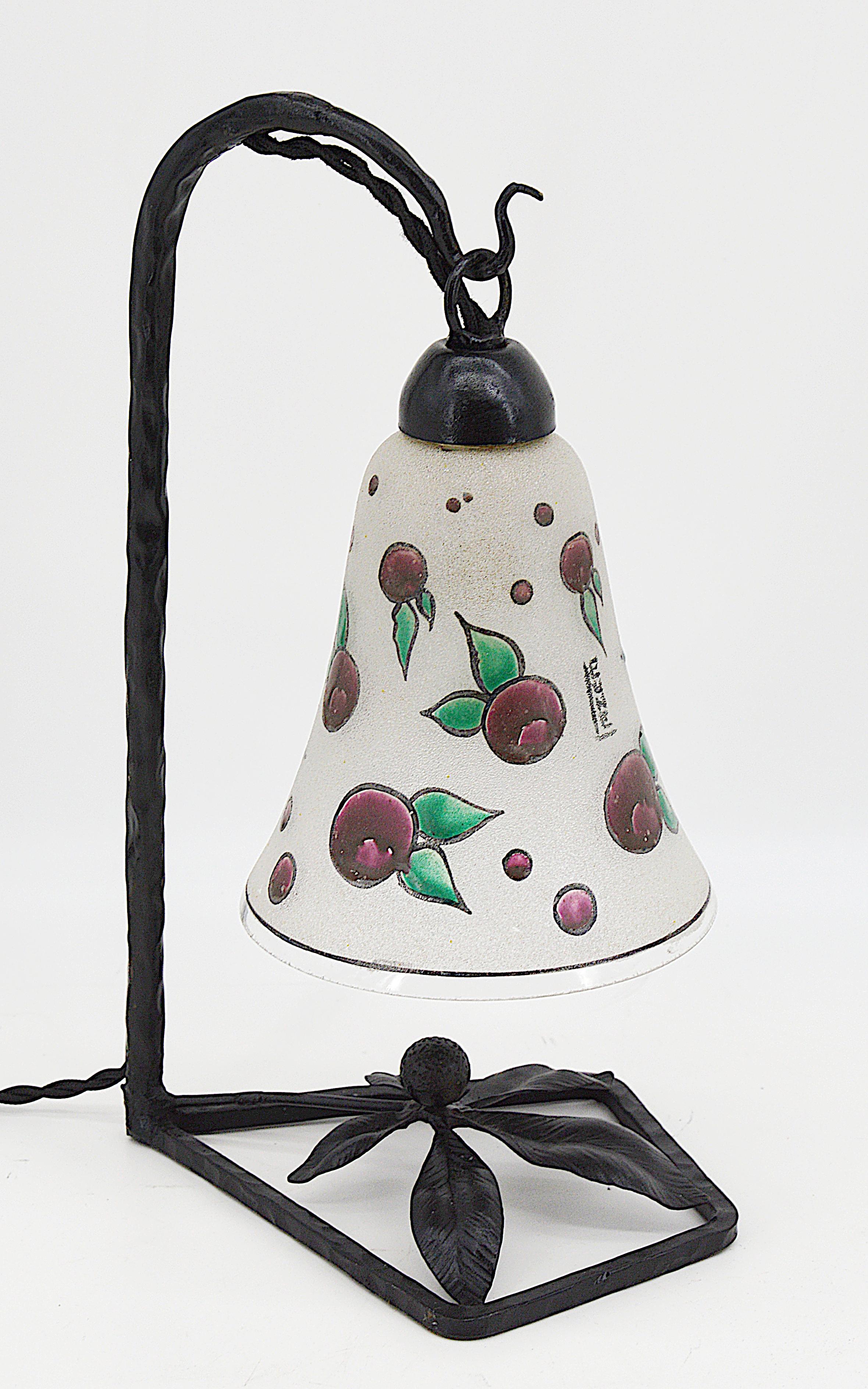 Art déco Lampe Art Déco française émaillée LEUNE, 1920 en vente