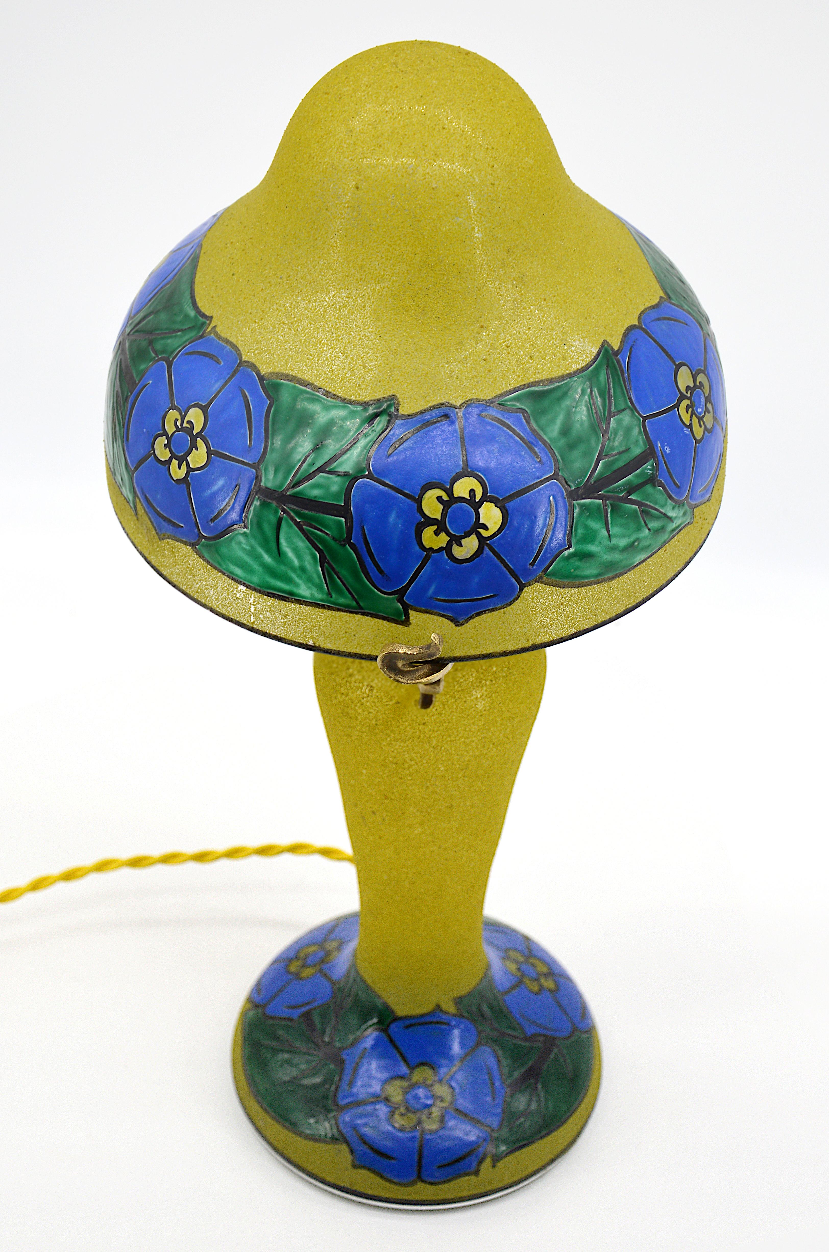 Lampe de table Art déco française Leune, années 1920 Bon état à Saint-Amans-des-Cots, FR